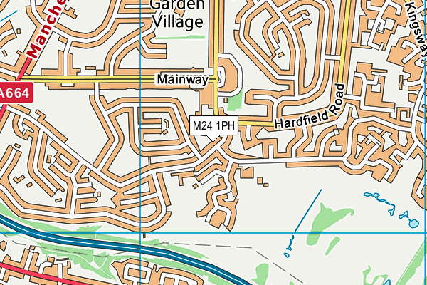 M24 1PH map - OS VectorMap District (Ordnance Survey)