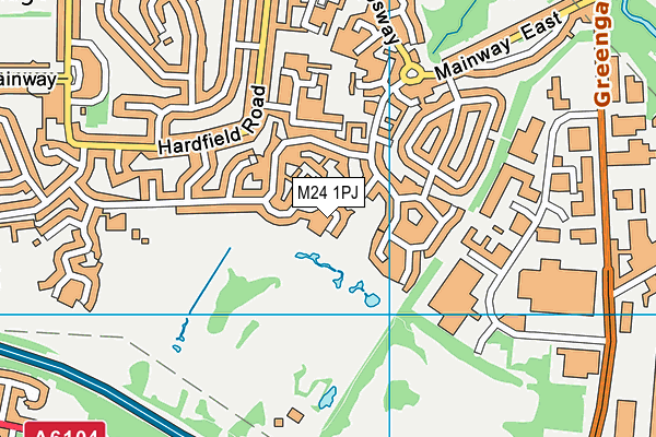 M24 1PJ map - OS VectorMap District (Ordnance Survey)