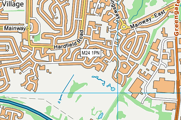 M24 1PN map - OS VectorMap District (Ordnance Survey)