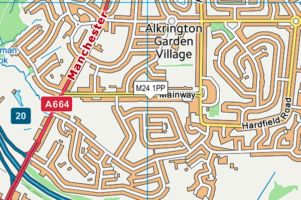 M24 1PP map - OS VectorMap District (Ordnance Survey)