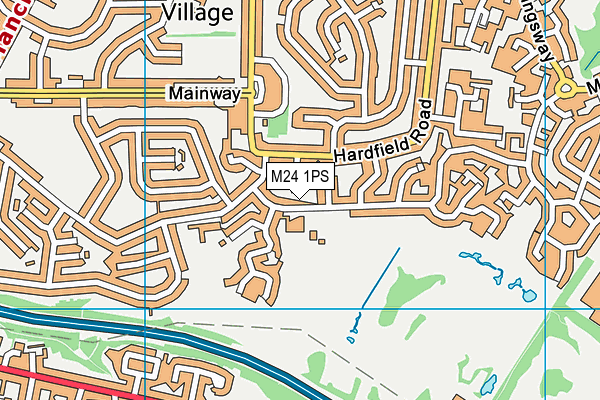 M24 1PS map - OS VectorMap District (Ordnance Survey)
