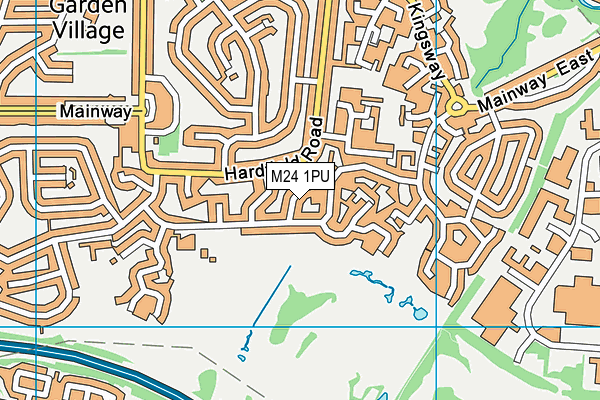 M24 1PU map - OS VectorMap District (Ordnance Survey)