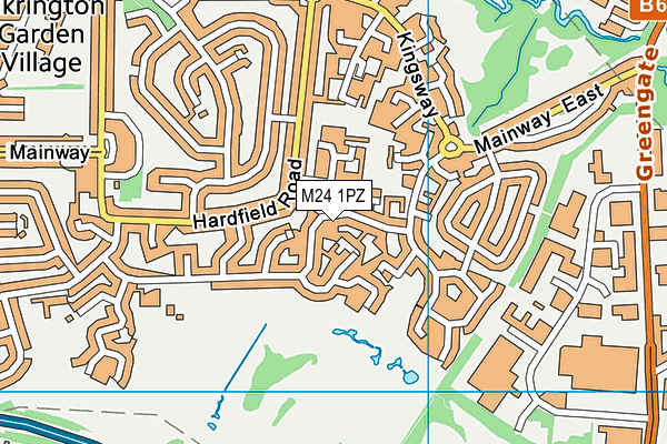 M24 1PZ map - OS VectorMap District (Ordnance Survey)