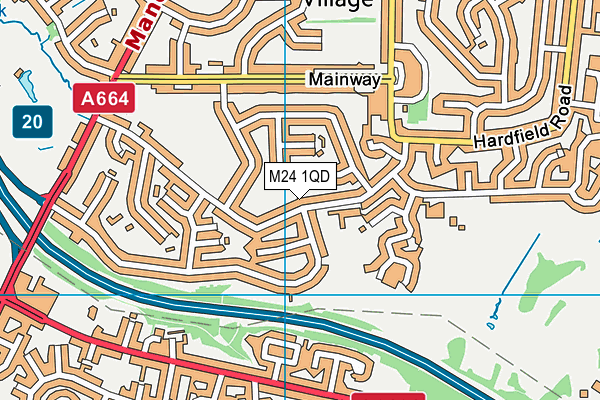 M24 1QD map - OS VectorMap District (Ordnance Survey)