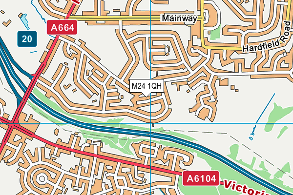 M24 1QH map - OS VectorMap District (Ordnance Survey)