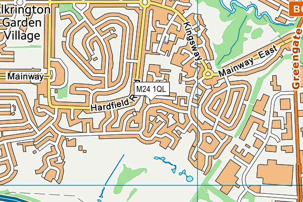 M24 1QL map - OS VectorMap District (Ordnance Survey)
