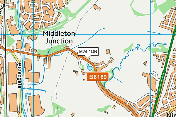 M24 1QN map - OS VectorMap District (Ordnance Survey)