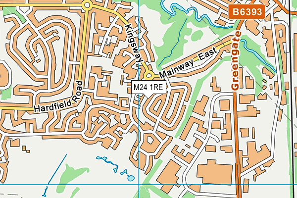 M24 1RE map - OS VectorMap District (Ordnance Survey)