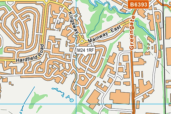 M24 1RF map - OS VectorMap District (Ordnance Survey)