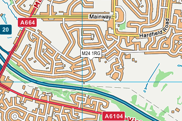 M24 1RG map - OS VectorMap District (Ordnance Survey)