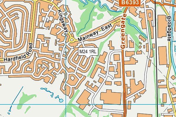 M24 1RL map - OS VectorMap District (Ordnance Survey)