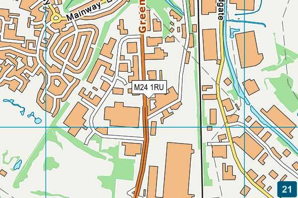 M24 1RU map - OS VectorMap District (Ordnance Survey)