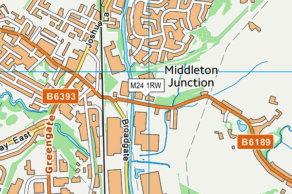M24 1RW map - OS VectorMap District (Ordnance Survey)