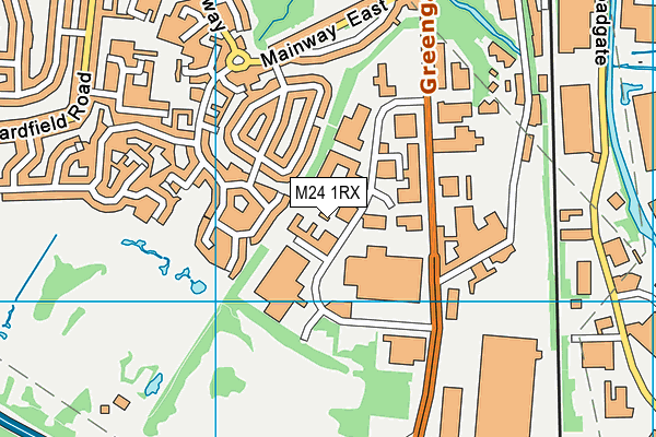 M24 1RX map - OS VectorMap District (Ordnance Survey)