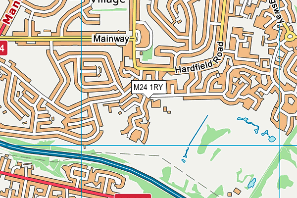 M24 1RY map - OS VectorMap District (Ordnance Survey)