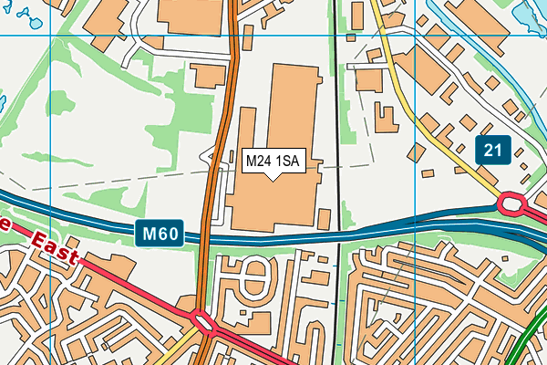 M24 1SA map - OS VectorMap District (Ordnance Survey)