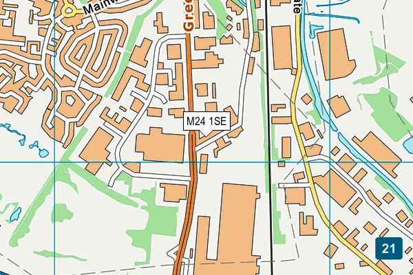 M24 1SE map - OS VectorMap District (Ordnance Survey)