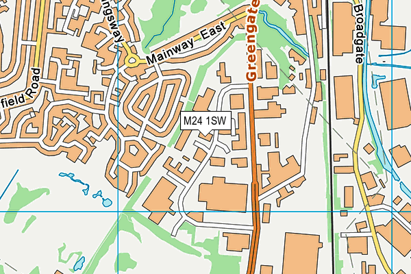 M24 1SW map - OS VectorMap District (Ordnance Survey)