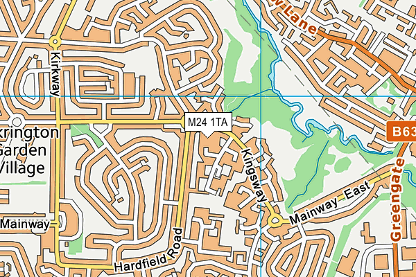 M24 1TA map - OS VectorMap District (Ordnance Survey)