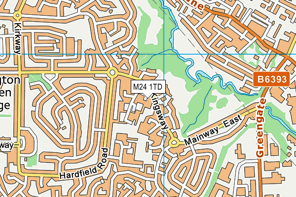 M24 1TD map - OS VectorMap District (Ordnance Survey)