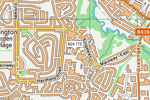 M24 1TE map - OS VectorMap District (Ordnance Survey)