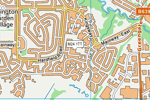 M24 1TT map - OS VectorMap District (Ordnance Survey)