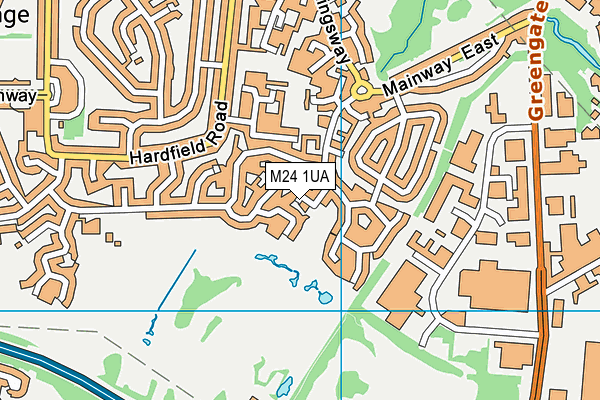 M24 1UA map - OS VectorMap District (Ordnance Survey)