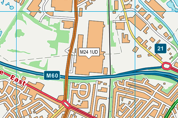 M24 1UD map - OS VectorMap District (Ordnance Survey)