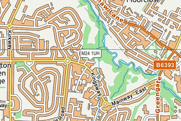 M24 1UH map - OS VectorMap District (Ordnance Survey)
