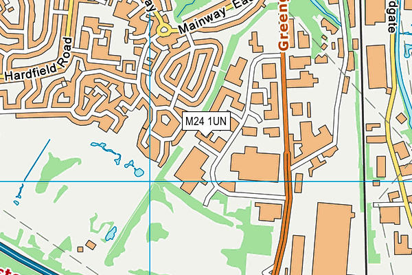 M24 1UN map - OS VectorMap District (Ordnance Survey)