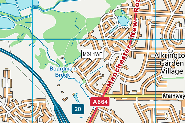 M24 1WF map - OS VectorMap District (Ordnance Survey)