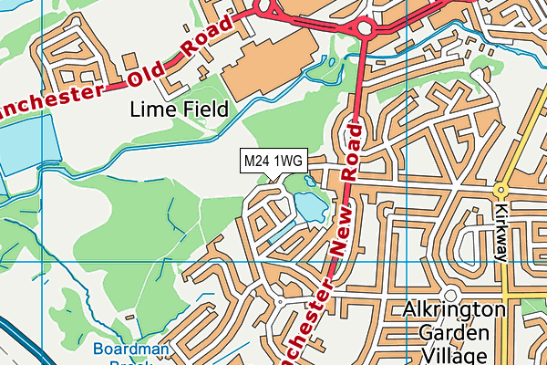 M24 1WG map - OS VectorMap District (Ordnance Survey)