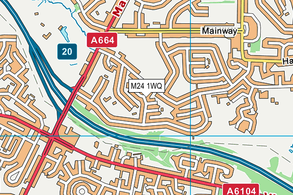 M24 1WQ map - OS VectorMap District (Ordnance Survey)