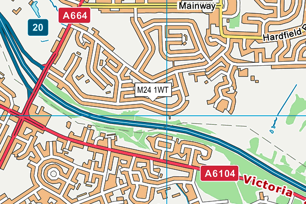 M24 1WT map - OS VectorMap District (Ordnance Survey)