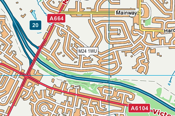 M24 1WU map - OS VectorMap District (Ordnance Survey)