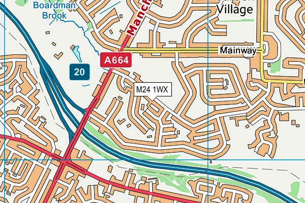 M24 1WX map - OS VectorMap District (Ordnance Survey)