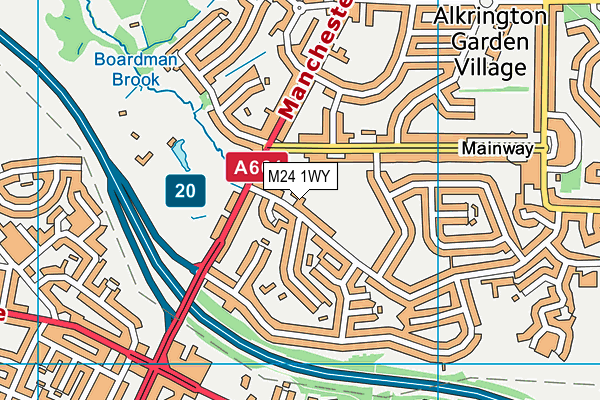 M24 1WY map - OS VectorMap District (Ordnance Survey)