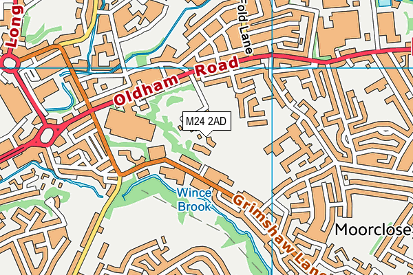 M24 2AD map - OS VectorMap District (Ordnance Survey)