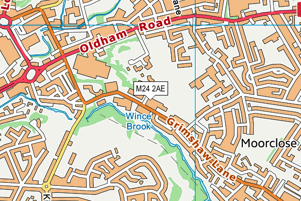 M24 2AE map - OS VectorMap District (Ordnance Survey)