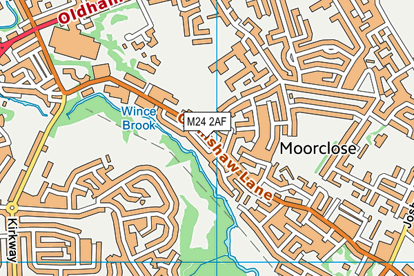 M24 2AF map - OS VectorMap District (Ordnance Survey)