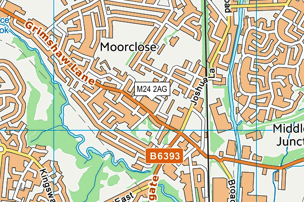 M24 2AG map - OS VectorMap District (Ordnance Survey)