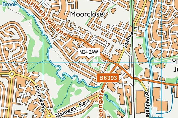 M24 2AW map - OS VectorMap District (Ordnance Survey)