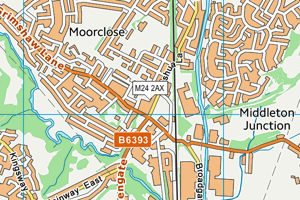 M24 2AX map - OS VectorMap District (Ordnance Survey)