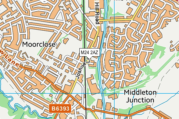 M24 2AZ map - OS VectorMap District (Ordnance Survey)