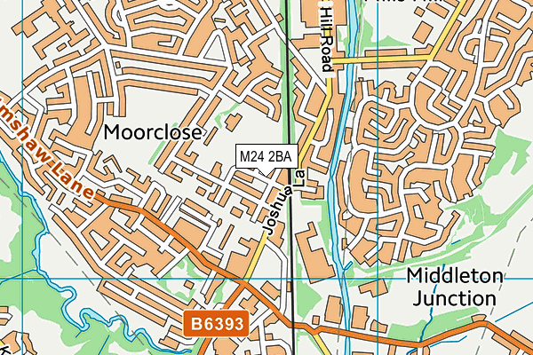 M24 2BA map - OS VectorMap District (Ordnance Survey)