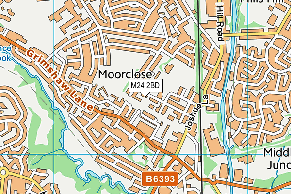 M24 2BD map - OS VectorMap District (Ordnance Survey)