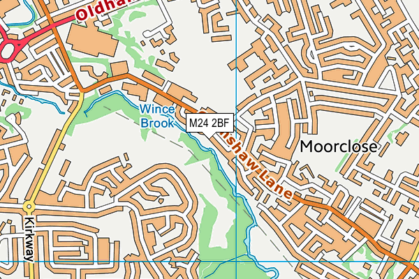 M24 2BF map - OS VectorMap District (Ordnance Survey)