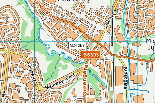 M24 2BY map - OS VectorMap District (Ordnance Survey)