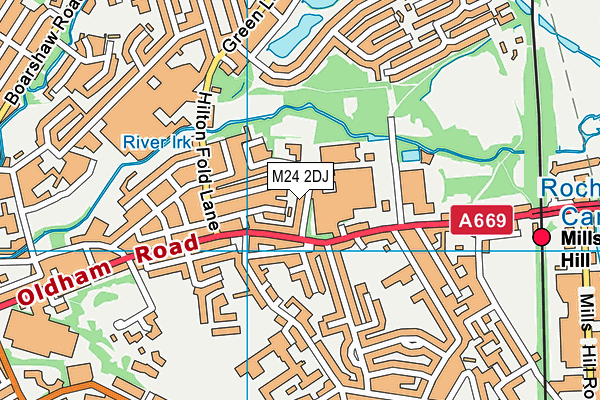 M24 2DJ map - OS VectorMap District (Ordnance Survey)