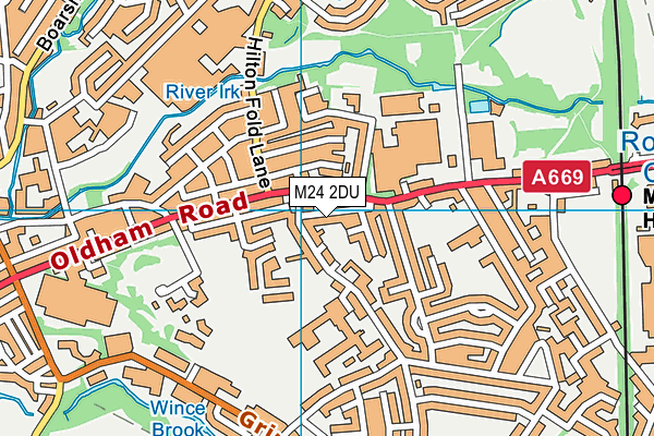 M24 2DU map - OS VectorMap District (Ordnance Survey)